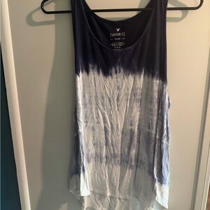 American Eagle Outfitters Blue and Black Asymmetrical Sleeveless Tank Top